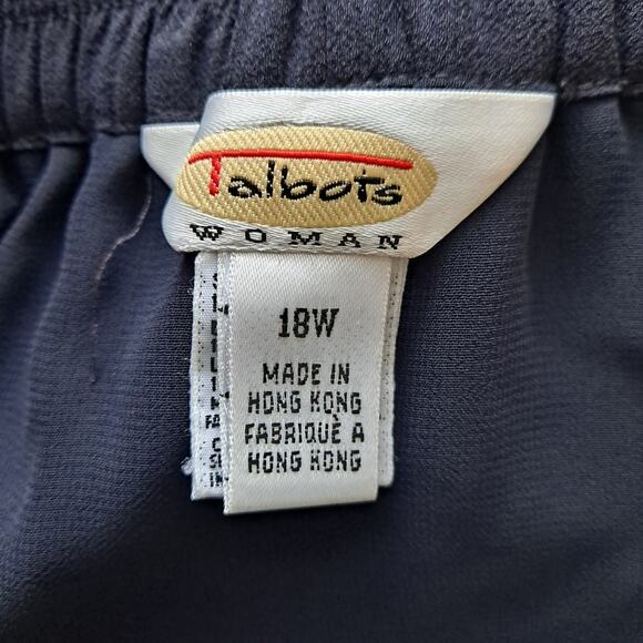 Talbots Accordion Pleated Maxi Skirt Pull On Elastic Waist Black Womens Size 18W - Picture 8 of 9